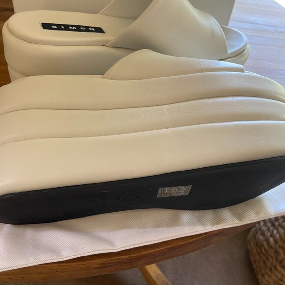 Simon Miller White Puffed Blackout Platform Clog Slide Sandal 39 - Picture 3 of 4